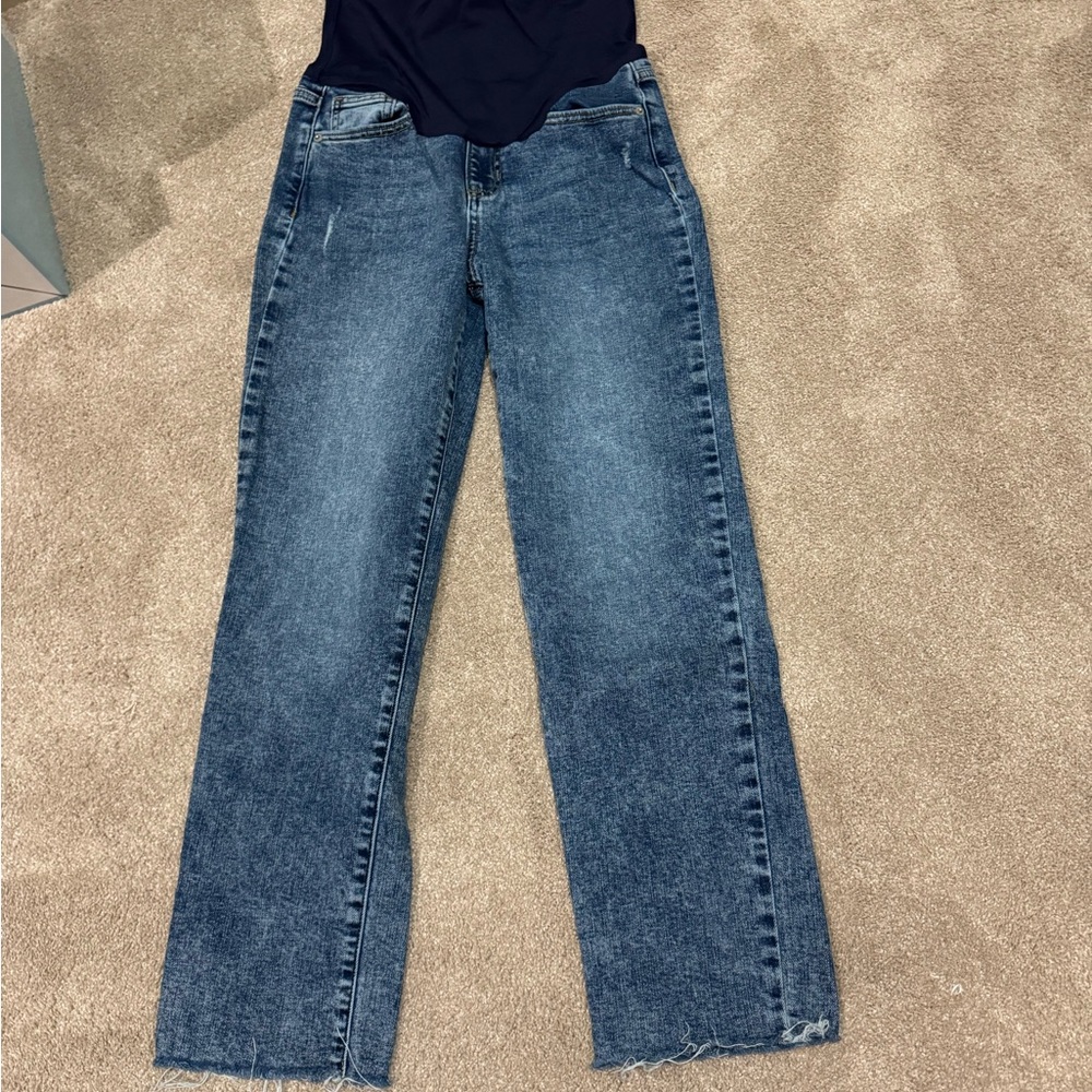 Maternity Sneak Peek Dark Blue Straight Leg Jeans